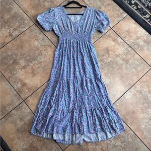 Floral Blue Maxi Dress